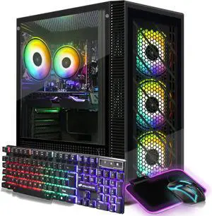 STGAubron Gaming PC Computer Desktop, Intel Core I3-10105F up to 4.4GHz, Radeon RX 560 4G, 16GB DDR4, 512GB SSD, 600M WiFi, BT 5.0, RGB Fan x4, Windows 11 Home