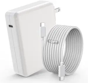 Mac Book Charge,Mac Book Air/Pro Charger,96W USB C Fast Power Adapter with 10Ft 140W USB C-C Cable Apple MacBook Charger Compatible with MacBook Pro 16,15,14,13 inch 24/23/22/21/20, M1 M2 M3,iPad Pro