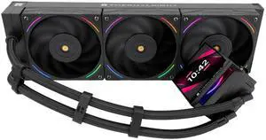 Thermalright Hyper Vision 360 ARGB Black AIO CPU Liquid Cooler,IPS LCD Screen with 480x480 Resolution,for AM5/Intel LGA1851/1700,3.95in Magnet-Absorbent LCD Screen for Images,Black CPU Water Cooling
