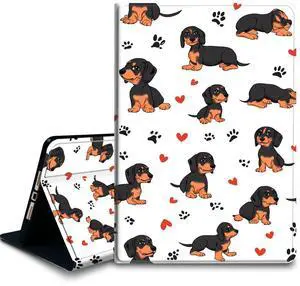 Bxgolkgd Tablet Case for Amazon Fire HD 10/10 Plus(13th/11th Generation) 10.1 Inch,Shockproof Stand Cover with Heat Dissipation,Auto Wake/Sleep Function,Dachshund Cute Cartoon