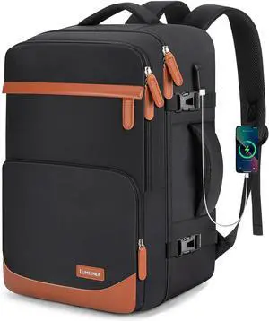 Velaybor 50L Travel Backpack with USB Charging Port, Water-Resistant Carry On Backpack for Men Women, Business Laptop Backpack for Trips & Commutes, Fits 18 Inch Laptop