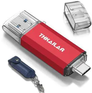 THKAILAR 2TB USB C Flash Drive, USB 3.2 Gen 2 Portable SSD up to 1000MB/s,Thumb Drive for iPhone 15/16 Series/Mac/PC/Android, Solid State Drive for High-Speed Data Storage