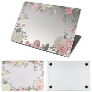 IMMOENUC Transparent Flower Case for 2025-2023 MacBook Air 15 M4/M3/M2 ChipA3241 A3114 A2941 15 inch Case Matte Hard Shell Plastic Protective Cover Lightweight, Durable (Floral Cluster)