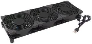 Yeiwenl 5V Quiet USB Cooling Fan 120mm x 3 with 1200mm Cable,114CFM Big Airflow Cooling for Router, Computer, Mac Mini, PlayStation, Rack DIY Audio Video Network Cabinet Server Cooling Project