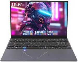 15.6 Inch Laptop Computer, Ryzen 5 3500U up to 3.7GHz, 16GB RAM 512GB SSD, IPS Display with Radeon Graphics, Fingerprint Login, Backlit Keyboard, Thin & Lightweight Laptops for Work, School, Business