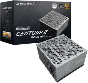 MONTECH Century II - 850W High-End ATX Gaming Power Supply - 80 Plus Gold & Cybenetics Platinum - Fully Modular - ATX 3.1 & PCIe 5.1 Ready with 12V-2x6 Cable - 10 Years Warranty