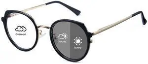 Cyxus Photochromic Glasses for Women UV Protection with Blue Light Blocking Trendy Cat Eye Frame8315i01 Black