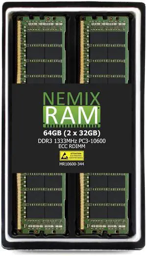 NEMIX RAM 64GB (2X32GB) DDR3 1333MHZ PC4-10600 4Rx4 1.5V 240-PIN ECC RDIMM Registered Server Memory KIT Compatible with Apple Mac Pro 2013 MacPro6,1