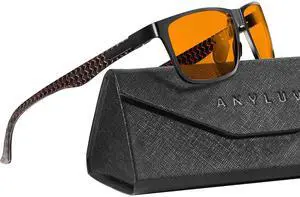 ANYLUV Blue Light Blocking Glasses Men Computer Gaming Glasses Lightweight Al-Mg Metal Anti Eyestrain Eye Protection