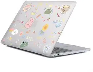 Case Compatible with MacBook Air 13 Inch 2022 2021 2020 2019 2018 Release Model A2337 M1 M2 A2681, Art Protector Cover for Air13 Retina Display with Touch ID-Sweet Frog Rabbit