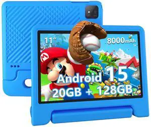 ITDULCET Kids Tablet, 11 inch Android 15 Tablet for Kids, 20GB RAM 128GB ROM Octa-Core 8000mAh Battery Childs Tablets with Shockproof Case, Bluetooth, WiFi, Parental Control, Dual Camera, GPS