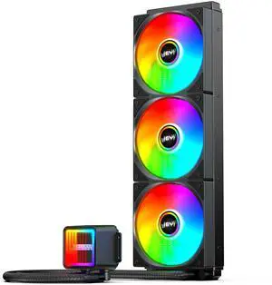 JEYI 360mm AIO CPU Water Cooler,Refrigeracion Liquida 360mm Water Cooling,Infinity Mirror Efficient PWM-Controlled Pump,for AMD AM5/AM4,Intel LGA1851/1700,iArcticStorm 360 mm Black,4.72"x15.47"x2.01"