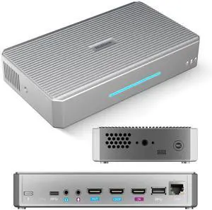 RGBlink StreamZ AI Agent System  Dual 4K60 Capture & Recording, Low Latency HDMI/USB-C 3.0 Game Capture Card for Streaming, PS5, Xbox, Switch, NAS Hub, AI Agents, Editing & Live Streaming for UGC