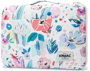 Kinmac 360° Protective Laptop Sleeve Case Bag Cover with Handle for MacBook Pro 16 inch,16 inch HP,Lenovo,Dell,ASUS,Acer Ultrabook and Business Laptop (Flowers)