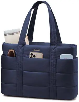 LOVEVOOK Tote Bag for Women, Large Puffer Work Tote Laptop Bag, Lightweight Travel Tote Bag with Zipper Gifts for Women LOVEVOOK Tote Bag for Women, Large Puffer Work Tote Laptop Bag, Lightweight Travel Tote Bag with Zipper Gifts for Women