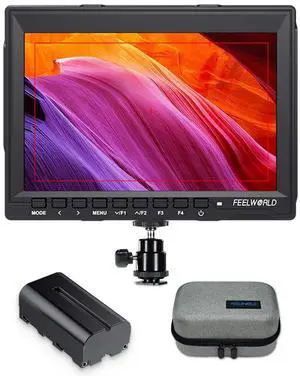 FEELWORLD FW759 7 Inch DSLR Camera Field Monitor with F550 2200mAh Battery and Bag HD Video Assist Slim IPS 1280x800 4K HDMI 1080p