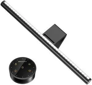 Douxlife Monitor Light Bar, Backlight with Touch Switch Remote Dual Control, Eye-Care Computer Screen Light with Stepless Dimming and Color Temperature for Home Office Gaming, Black