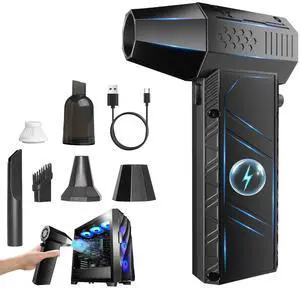 VVICOGARD Compressed Air Duster, 2 in 1 150000RPM Stepless Speed Electric Air Duster and Vacuum Cleaner, 8000mAh Rechargeable Powerful Air Blower for PC, Keyboard, Car, Outdoor