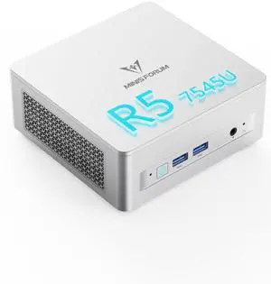 MINISFORUM UM750L Slim Mini PC AMD Ryzen 5 7545U(6C/12T, Up to 4.9GHz), 16GB LPDDR5 RAM 1TB SSD Mini Computers Office Home, Triple Display USB4/HDMI/DP, 2.5G LAN, USB3.2, WiFi 6E, BT5.2, Radeon 740M