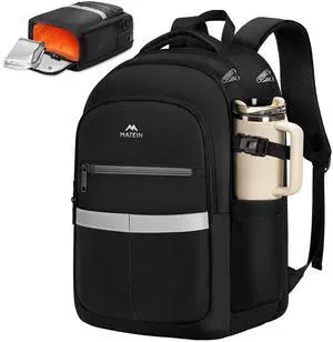 MATEIN Travel Laptop Backpack with Shoe Compartment Detachable, 15.6 Inch Anti Theft College Backpack with Cup Holder, Water Resistant Work Computer Bag with USB Port & Insulated Pocket for Men Women