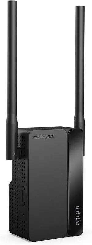 Rockspace WiFi 6 Extender: Up to 3000 Sq. Ft. Coverage, 50+ Devices, Dual-Band, 1.8Gbps Speed, 4 Antennas, AP Mode with Gigabit Port for Home & Gaming AX1800 (AX1800 Black 02)