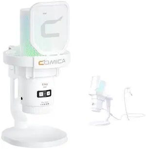 COMICA Ejoy Uni(D) USB Gaming Microphone with Noise Cancellation, RGB Lights, Monitoring, Muting, Streaming Mic for Computer, PS5, PS4, Streaming, Podcast, Chat, Twitch, YouTube, Discord(White) COMICA Ejoy Uni(D) USB Gaming Microphone with Noise Cancellation, RGB Lights, Monitoring, Muting, Streaming Mic for Computer, PS5, PS4, Streaming, Podcast, Chat, Twitch, YouTube, Discord(White)