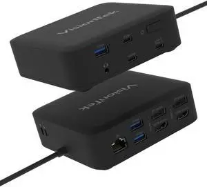 VisionTek VT1200DL Universal Dual 4K DisplayLink Docking Station  2X HDMI, 2X DisplayPort, 100W Power Passthrough, USB-A, USB-C, Audio, Ethernet  Compatible with Windows, macOS, ChromeOS