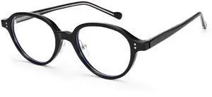 Dollger Blue Light Blocking Glasses For Woman Men TR90 Retro Round Computer BlueLight Glasses Clear Lens Non-Prescription Black