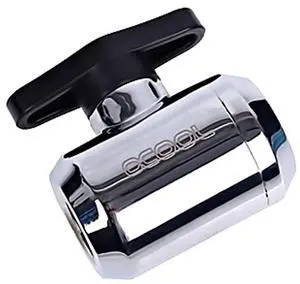 Alphacool G1/4" Eiszapfen Series 2-Way Ball Valve, Chrome