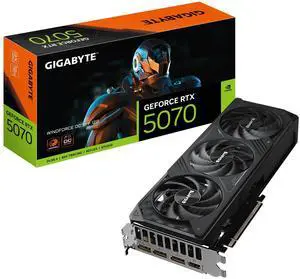 GIGABYTE GeForce RTX 5070 WINDFORCE OC SFF 12G Graphics Card, 12GB 192-bit GDDR7, PCIe 5.0, WINDFORCE Cooling System, GV-N5070WF3OC-12GD Video Card