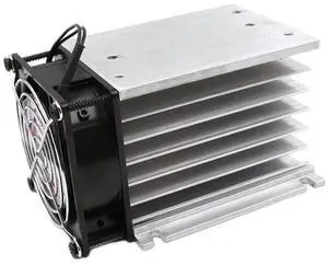 Aigoodele H110 Aluminum Heat Sink with Fan 220V Heat Sink SSR Dissipation for Single Phase Solid State Relay 40-60A Free Mounting Screws