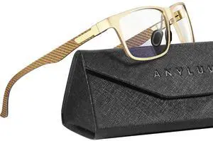 ANYLUV Blue Light Blocking Glasses Men Computer Gaming Glasses Lightweight Al-Mg Metal Anti Eyestrain Eye Protection