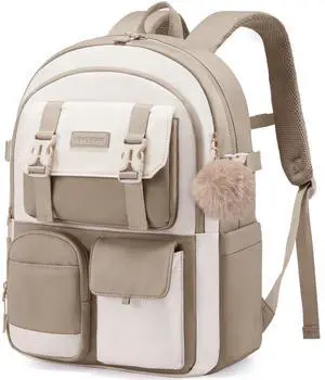 LOVEVOOK School Backpack for Teen Girls, Student Backpack Purse for 8-16 Teenage, Cute Kid Bookbag with Large Cup Holder, Back to School Backpacks Fit 15.6 Inch Laptop, Large College Travel Bag Gift