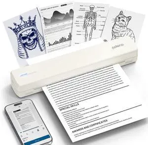 POLONO Portable Printer Wireless for Travel, D810 Bluetooth Thermal Printer Support for 8.5"x11" US Letter, Beige