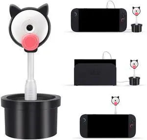 Camera for Nintendo Switch 2 (2025), 720P HD Webcam USB-C Plug & Play, 360° Adjustable Angle Video Chat Switch 2 Camera with Sliding Privacy Lens Cover Cute Cat Design (Black)