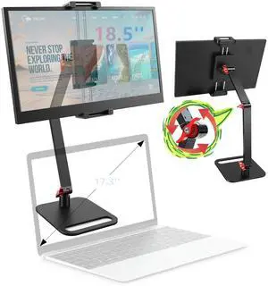 AiFeelife Adjustable Portable Monitor Stand Holder for 6-18.5 Inch Screen,Upgrade Version Desktop Expandable Display Base, Universal Aluminum Portable Monitor Holder 12.9inch Tablet Stand