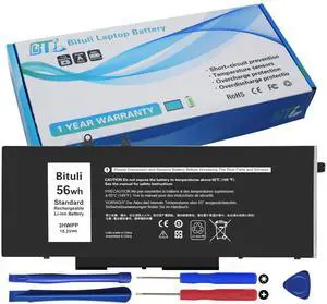 Bituli 3HWPP Replacement Battery for Dell Latitude 5410 5510 5501 5401 5411 5511 Precision 3541 3551 7706 2-in-1 17 7500 7506 2-in-1 Black 03HWPP 10X1J N2NLL 1VY7F 451-BCMN 68Wh