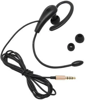 ASHATA Call Center Headset, Ear Hook Single Sided 3.5mm Headphone with Noise Canceling Mic, Call Center Single Earpiece for Cell Phones PC Laptop Skype Computer, ASHATAft4in5he60