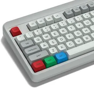 dagaladoo Retro keycaps Japanese Style Double Shot PBT Keycaps Set dye Sublimation Custom Key caps 131keys Grey/Blue/Red XDA Profile Key caps Keyboard for Gateron MX Switches Mechanical Keyboard