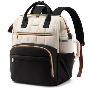 LOVEVOOK Puffer Backpack Purse for Women with 15.6 Inch Laptop Pocket, Nurse Teacher Work Bags for Gifts, Personal Item Travel Bag for College School, Cute Student Bookbag for Teen Girls Waterproof