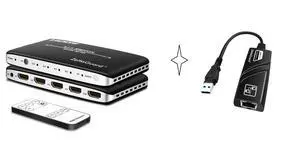 Zettaguard 4 Port 4 x 1 HDMI Switch and USB 3.0 Ethernet Adapter for Stable Network
