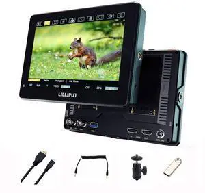 Lilliput HT7S 7 Inch Camera Field Monitor,Urtra Bright 2000 Nits 1920 * 1080 Touch Screen Director AC Monitor with 3G-SDI&HDMI Input/Output and Two Battery Slot