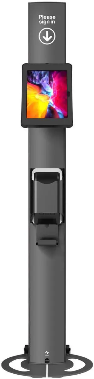 SPROCKET Premium Kiosk Stand T Print B15 - Most Advanced & Key-Locked Secure Tablet Floor Stand with Label Printer, Adjustable Mount & Ergonomic Design, Compatible with Apple iPad