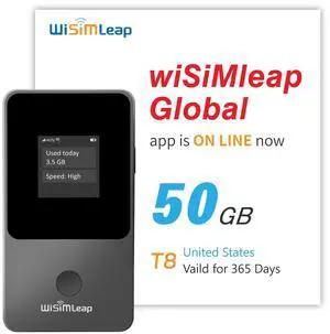 Global Travel Mobile Hotspot Device 4G Pocket Router No Roaming fee Built-in SIM Card No Need Physical Card No Contract 150 Countries Travel Portable WiFi Hotspot 50GB for US