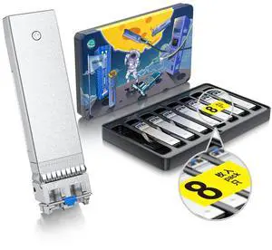 10Gtek 10GBase-LR SFP+ Transceiver, 10G 1310nm SMF SingleMode Fiber Optic Module, 10km, for Cisco SFP-10G-LR, Meraki MA-SFP-10GB-LR, Ubiquiti UniFi UF-SM-10G, Fortinet, Mikrotik, Netgear, Pack of 8