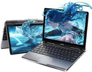 ZWYING Mini Laptop 10.5" Touchscreen 2-in-1 Convertible Computer, Win 11 Pro Tablet PC, N150 CPU 16GB DDR4 1TB NVMe SSD,1920 * 1280 IPS,Face Unlock,Backlit KB,BT4.2,Type-C,Mini HDMI (16G+1TB)