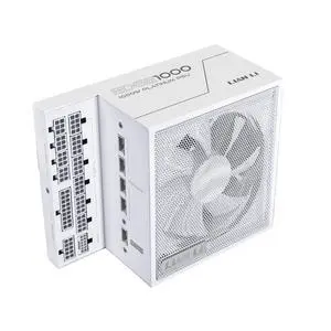 Lian Li Edge Series-1000W Full Modular Power Supply-80 Plus Platinum-ATX 3.0, 3.1-PCIE 5.1-L-Shape Design for Dual Chamber Case-120mm FDB Fan-Supports up to 4X USB Devices-White (EG1000WE.US)