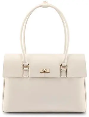 LOVEVOOK Laptop Bag for Women Work Tote 15.6 Inch Briefcase Messenger Bag Waterproof Business Office Professional Large Capacity Handbag Shoulder Bag,Beige