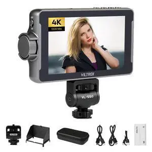 VILTROX DC-550 Camera Video Monitor, 5.5 Inch 1200nits 4K HDMI in/Out Video Field Monitor Kit with Battery - On-Camera Monitor, 3D LUT, 1920X1080
