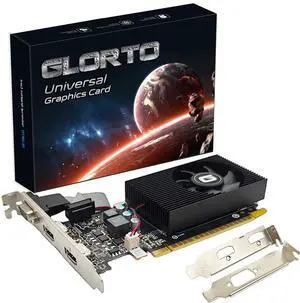 Glorto GeForce GT 730 4G Low Profile Graphics Card, 2X HDMI, VGA, DDR3, PCI Express 2.0 x16, Entry Level GPU for PC, SFF and HTPC